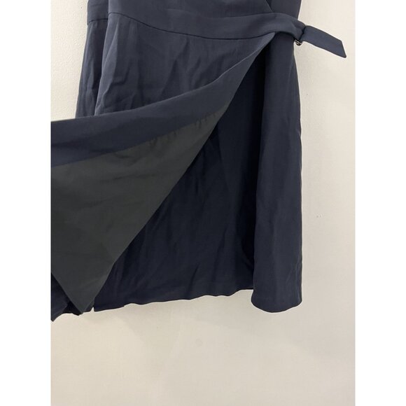 Womens Theory Eldah Paramount Navy Blue Sleeveless Wool Blend Wrap Dress Size 4 - Picture 6 of 9
